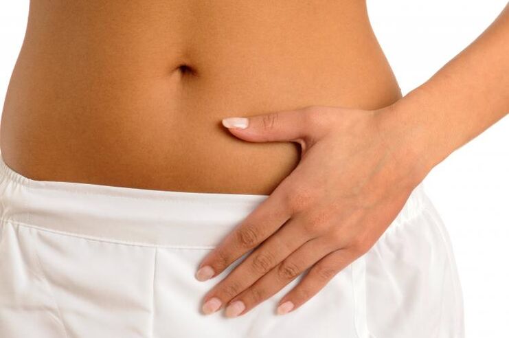 pain in the lower abdomen as a symptom of cystitis in women